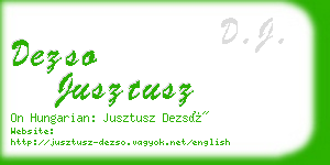 dezso jusztusz business card